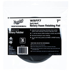 Meguiar's Soft Buff Rotary Foam Finishing Pad - 7", Black