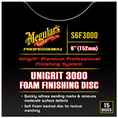 Meguiar's Unigrit Foam Sanding Discs - 6", 3000 grit (box of 15)