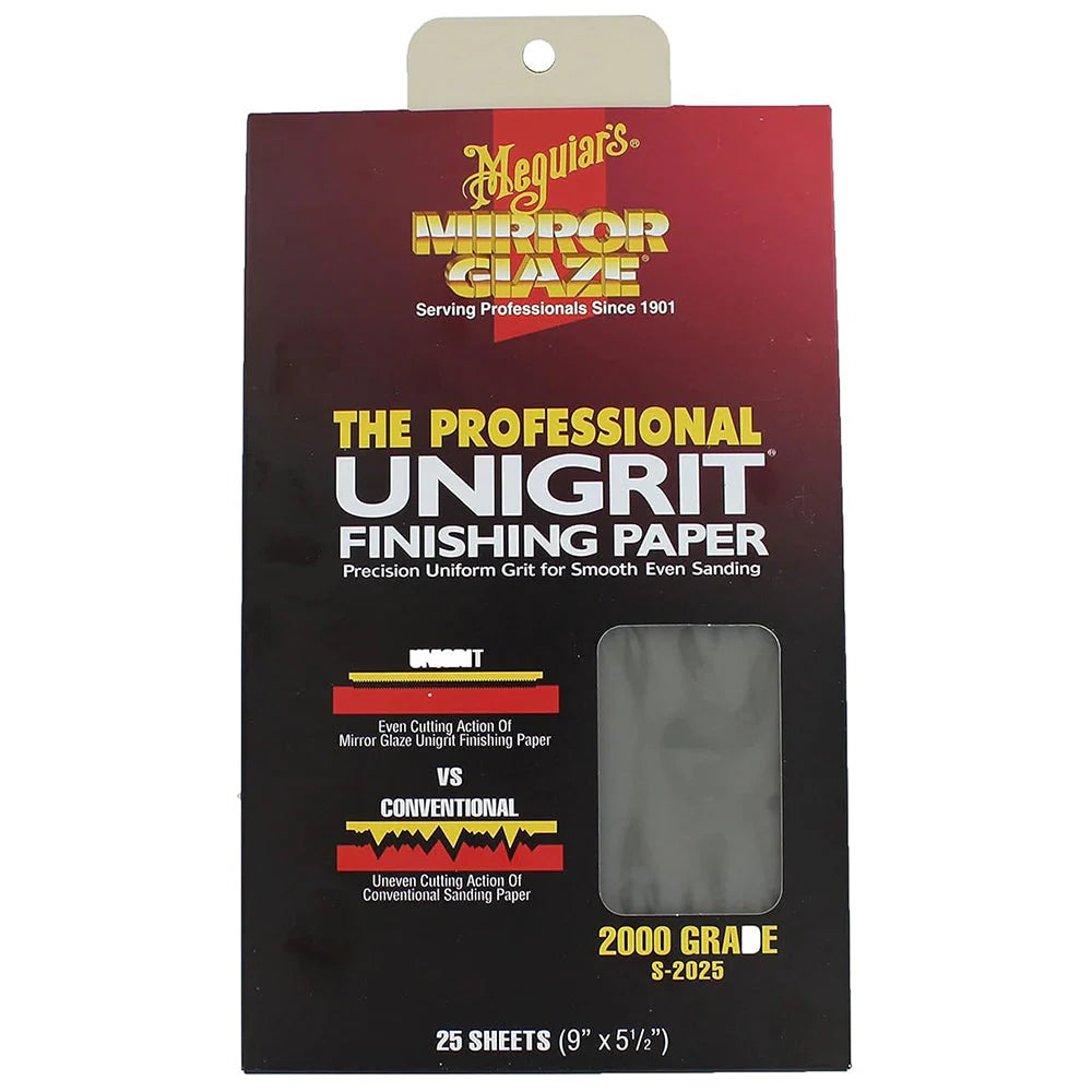Meguiar's Unigrit Sanding Sheets - 2000 grit (25 sheets)