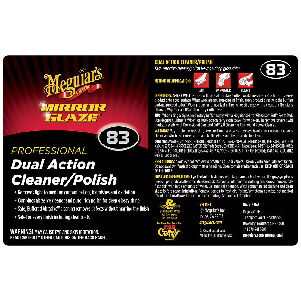 Meguiar's Secondary Label - Dual Action Cleaner Polish #83