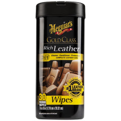 Meguiar's Gold Class Rich Leather Cleaner/Conditioner Wipes - 25 Wipes